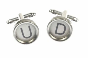 Manschettenknöpfe Schreibmaschinentaste Miniblings wß Name L + WUNSCH BUCHSTABE - Picture 1 of 6