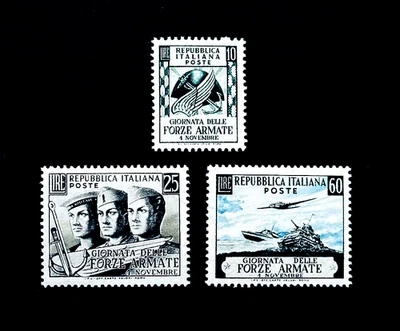 Lote de estampillas de ITALIA - 1952 Día de las Fuerzas Armadas Militares MNH r3🔥Juego completo Foto 1 de 2