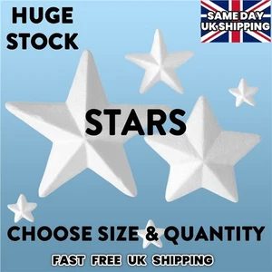 Polystyrene STARS 50mm - 200mm, 5cm - 20cm CHOOSE SIZE Top Quality for craft - Picture 1 of 8