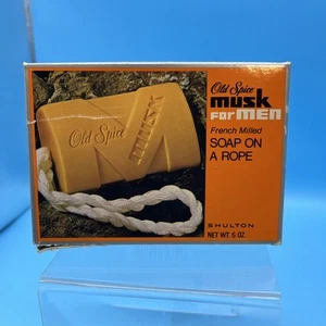 Vintage Old Spice musk for men Soap on a Rope French Milled Shulton 5 Oz *READ - Picture 1 of 9