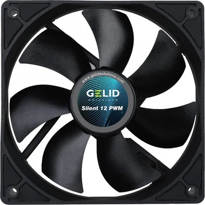 Gelid Silent 12 PWM Black 120mm Quiet Case Fan - Image 1 of 3