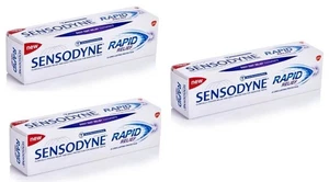 3 x Sensodyne Rapid Relief Sensitivity Toothpaste For Sensitive Teeth 80gm - Picture 1 of 12