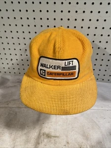 Sombrero vintage Caterpillar Walker Snapback. Pana amarilla Louisville Mfg - Imagen 1 de 8