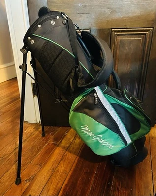 MacGregor Tourney MT Jr Kids Youth Golf Bag Green Black with Stand - Image 1 of 4