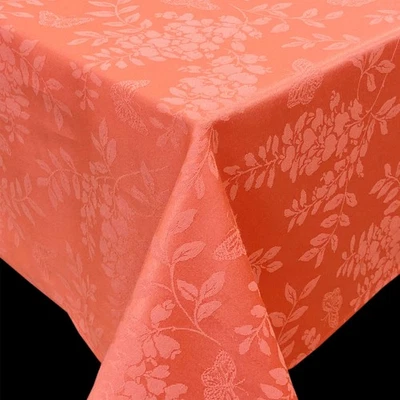 Solid Color Spring Garden with Butterflies and Flowers Jacquard Woven Tablecl... - Image 1 of 4