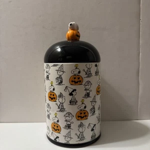 PEANUTS GANG GREAT PUMPKIN CANISTER SNOOPY WOODSTOCK HALLOWEEN COOKIE JAR - Picture 1 of 8