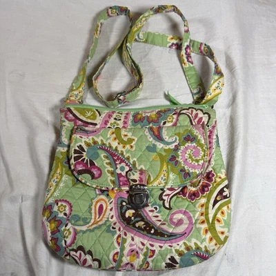 Bolso de Mano Vera Bradley "Tutti Frutti" Doble Correa Rosa Verde Cachemira RETIRADO Foto 1 de 4