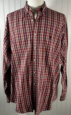 RALPH LAUREN SPORT мужской мульти клетку длинным рукавом рубашка на пуговицах хлопок размер XL - Изображение 1 из 4