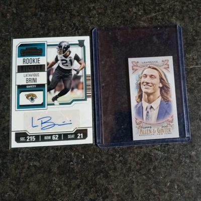 2021 Trevor Lawrence Rookie Mini Brooklyn back- Topps Allen and Ginter + Auto - Image 1 of 4