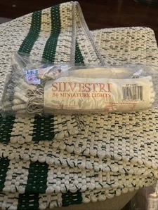 NOS Silvestri String Of 50 Extra Brite Lights On White Wire- 37.5” Wire Length - Picture 1 of 6