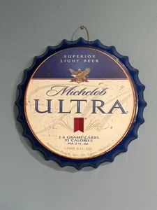Michelob ultraleichtes Bier Flaschenverschluss Schild Bar Deko Männerhöhle - Bild 1 von 2