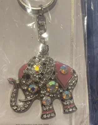 Fabulous Chloe Accessory Rhinestone Elephant Keychain - Image 1 of 4