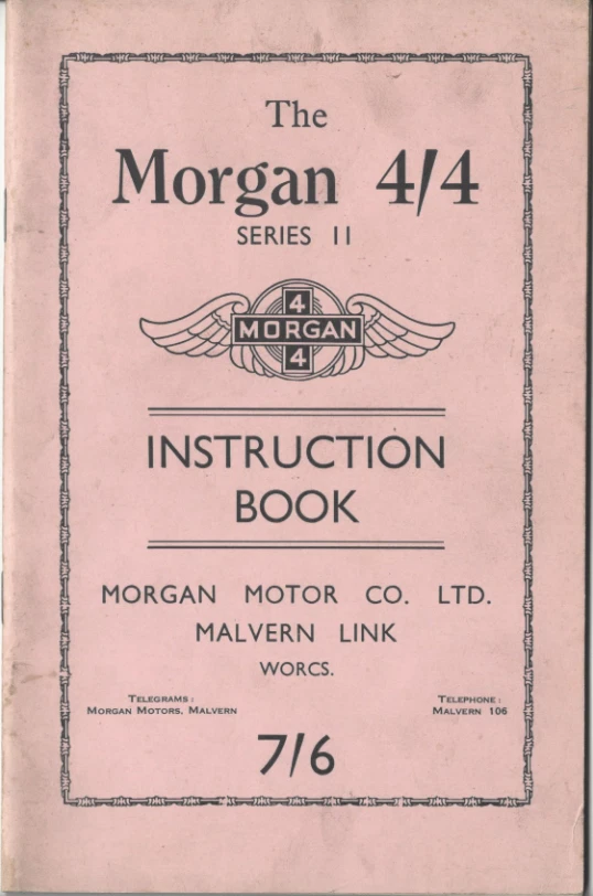 MORGAN  4/4  serie II – Instruction book ENGLISH LANGUAGE - Immagine 1 di 1