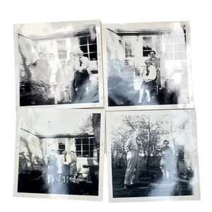Vtg Blurry Photos of Family Original Monochrome Photography Found Portrait Lot 4 - Picture 1 of 4