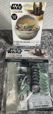 Star Wars The Mandalorian 48 Piezas Paquete de Fiesta y 31 Pulgadas Baby Yoda Foil Globo Foto 1 de 4