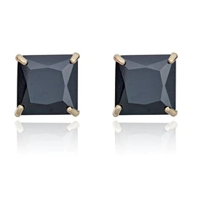 AVORA 14K Yellow Gold 7mm Princess-cut (4 carat total weight) Genuine Onyx Stud - Picture 1 of 6