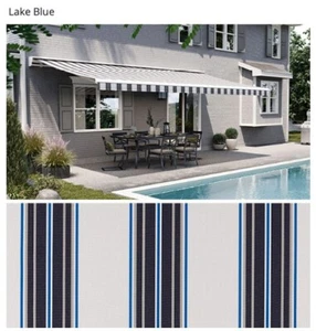 SunSetter Awning LAKE BLUE FABRIC 12' Wide x 10'2" Projection (FABRIC ONLY) - Picture 1 of 2
