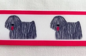 Shaggy mop dog  grosgrain ribbon BTY 5/8” 7/8" 1.5” puli komondor - Picture 1 of 3