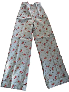 Vtg 70's Retro NWT FLOCKED FLORAL Balloon Legged Pants 26" Waist / 11" Wide S/XS - Picture 1 of 7