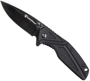 Cuchillo Smith & WessonFlipper 3" hoja lisa negro frotar aluminio 1084308 - Imagen 1 de 2