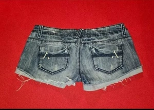 Junior Women's Almost Famous Low Rise Distressed Destroyed Denim Jeans Shorts 9 - Picture 1 of 6