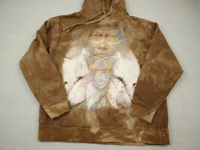 Sudadera con Capucha The Mountain Hombre Mediana Marrón Gráfico Indian Wolves Pullover Adulto M Foto 1 de 4