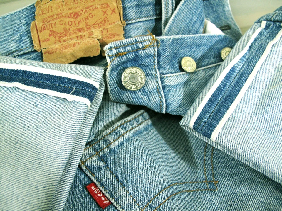 * HOT VTG 80-х США мужчин LEVI'S 501 SELVEDGE 6 точек джинсовой ткани джинсы 28 x 30 (подходит 25 x 30) - Изображение 1 из 4