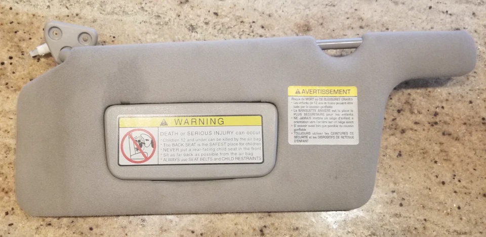 2000-2002 Infiniti G20 Driver Sun Visor - Gray - Good Condition - Image 1 of 2