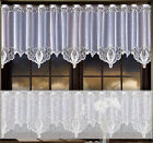 Kitchen White Lace Cafe Net Curtain Drop 20" 28" Width By Metres Ready To Hang