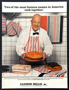 1984 Chef James Beard en la cocina foto Cannon Mills Familia Real anuncio impreso - Imagen 1 de 1