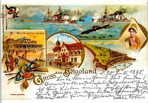 Gruss aus Helgoland Multiview Artist Germany Postcard - Picture 1 of 2