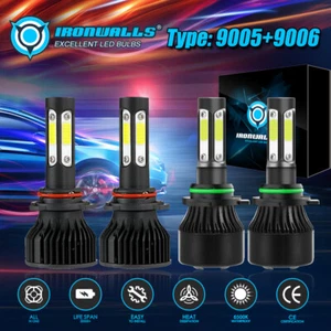 4-sides LED Headlight Bulbs 9005 9006 For GMC Sierra 2001-2006 Canyon 2004-2012 - Picture 1 of 12