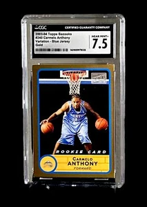 Carmelo Anthony Rc 2003 Topps Bazooka #240 Variation Blue Jersey Gold CGC 7.5 - Picture 1 of 2