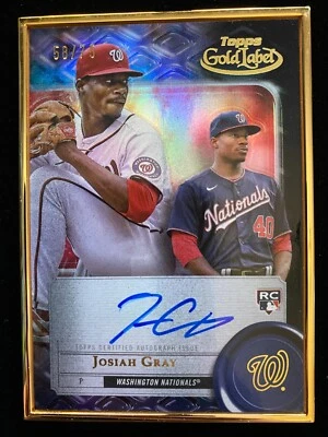 2022 Topps Gold Label JOSIAH GRAY Rookie BLACK FRAMED AUTO #/75 Nationals RC SP - Image 1 of 3
