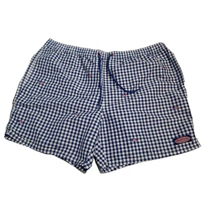 Vineyard Vines Checkered Swim Trunks XXl Blue White Check Patriotic Flag Whale - Picture 1 of 16