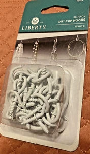 Liberty 7/8 Cup Hooks 160378 One 36 Packs (White) - Picture 1 of 5