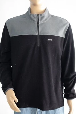 Le Tigre Tri-Flex Fleece Pullover Black Gray Quarter Zip Long Sleeve Sweater L - Image 1 of 4