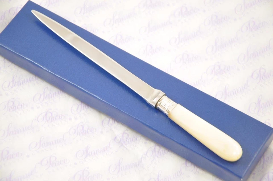 WOW MOTHER OF PEARL & STERLING SILVER FERRULED LETTER OPENER SHEFFIELD 1903 - Image 1 of 1