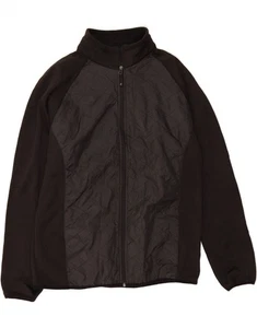 IZOD Mens Bomber Jacket UK 40 Large Black Colourblock Polyester VQ09 - Picture 1 of 6