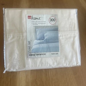 Jcp Home Easy Balance Twin 3-piece Cotton Blend Sheet Set Solid White - Picture 1 of 2