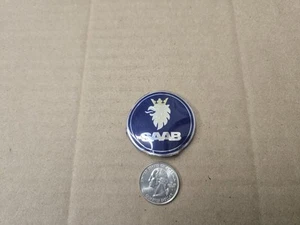 Saab OEM Blue & Chrome 1 5/8" Horn Button Pad Steering Wheel Emblem Badge Logo - Bild 1 von 5