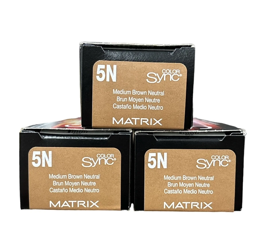 Matrix Color Sync Demi-Permanent Color 5N. Pack of 3.