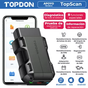TOPDON TOPSCAN Herramienta de Diagnóstico Sistema Completo OBD2 Escáner Aceite - Imagen 1 de 19