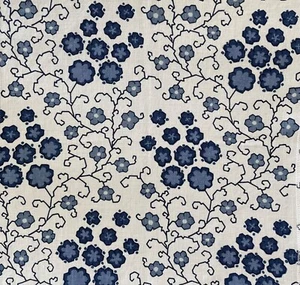 RAOUL TEXTILES Zelda Delft Hand Printed Linen remnant new - Picture 1 of 1