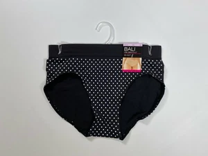 Womens Bali Black Polka Dot One Smooth U Hi-Cut Brief NEW! NWT - Picture 1 of 3