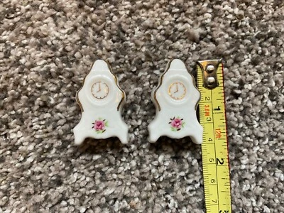 "Reloj Abrigo Floral Miniatura Casa de Muñecas Muebles-Par 1 3/4""" Foto 1 de 4