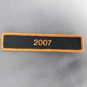 2007 Harley Colors Black Orange 4 3/4"x1" Iron On Tab Patch - Picture 1 of 2