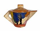 Vintage Art Deco Clarice Cliff Pottery Autumn Teapot 1993 MMA Reproduction