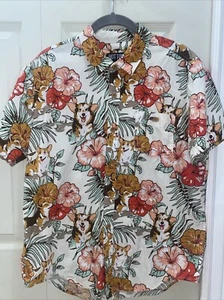 Corgi Hawaiian Hot Topic Shirt ~ Button Up Short Sleeve Aloha Dog Size Medium - Picture 1 of 5