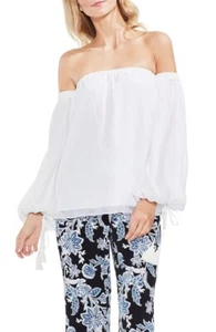 Vince Camuto 156351 Women's Off the Shoulder Bubble Sleeve Blouse White Sz. M - Picture 1 of 2